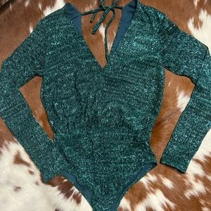Sparkly Green Bodysuit